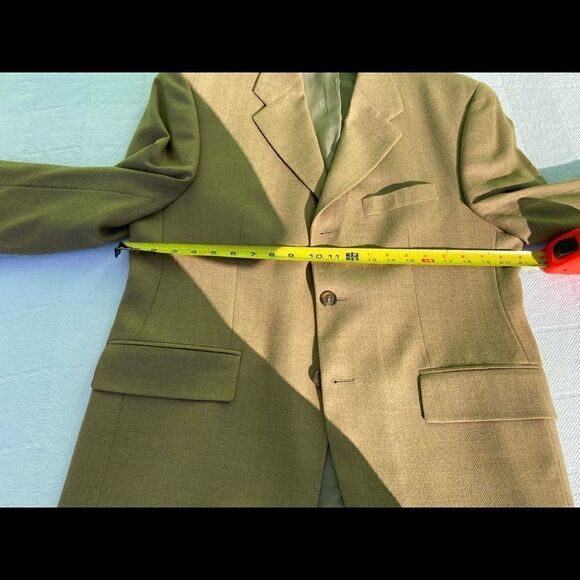 CHAPS RALPH LAUREN BROWN TAN KHAKI 3 BUTTON BLAZER JACKET MENS SIZE 40S. - Picture 3 of 7